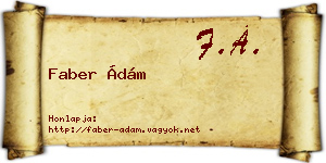 Faber Ádám névjegykártya